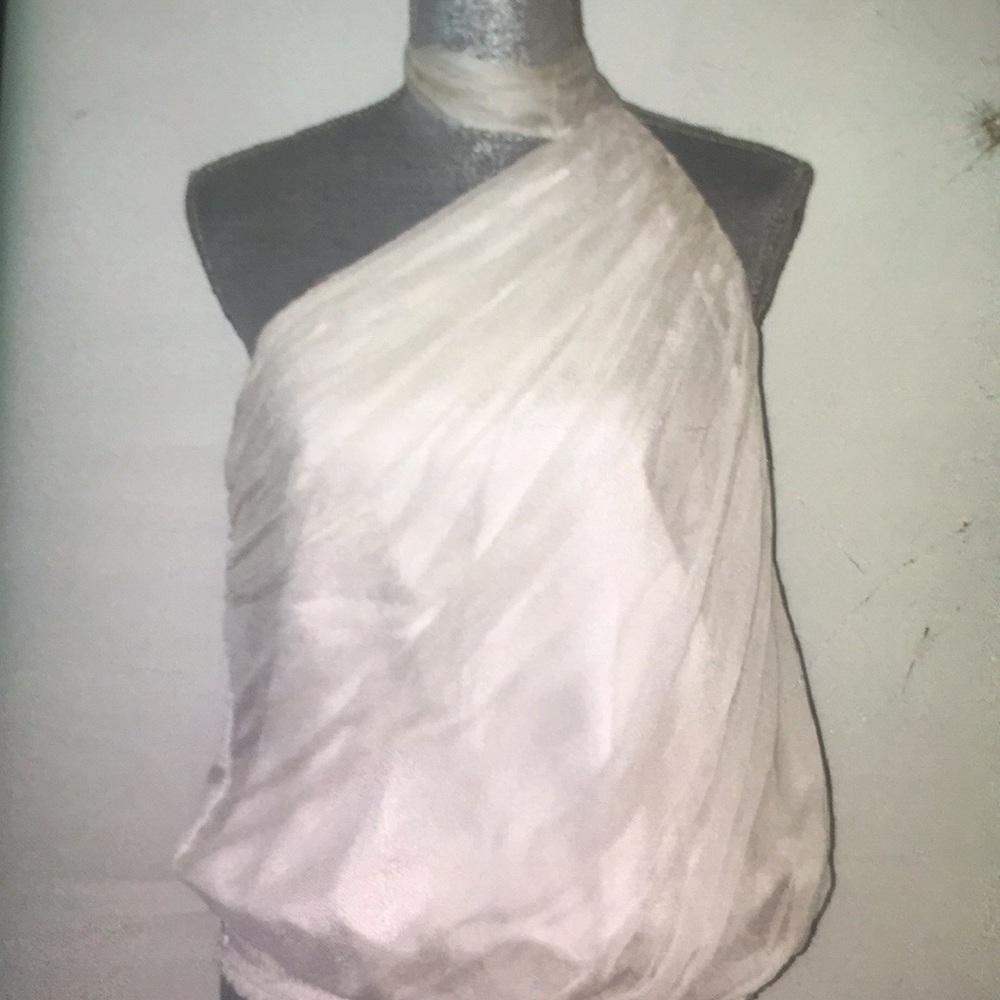 Bebe cream chiffon shirt size large